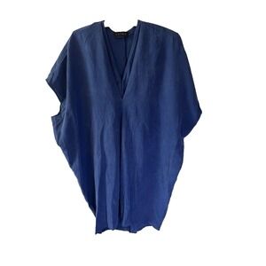 Hatch Maternity V-Neck‎ Blouse Top Tunic Dress Blue One Size Comfy Everyday